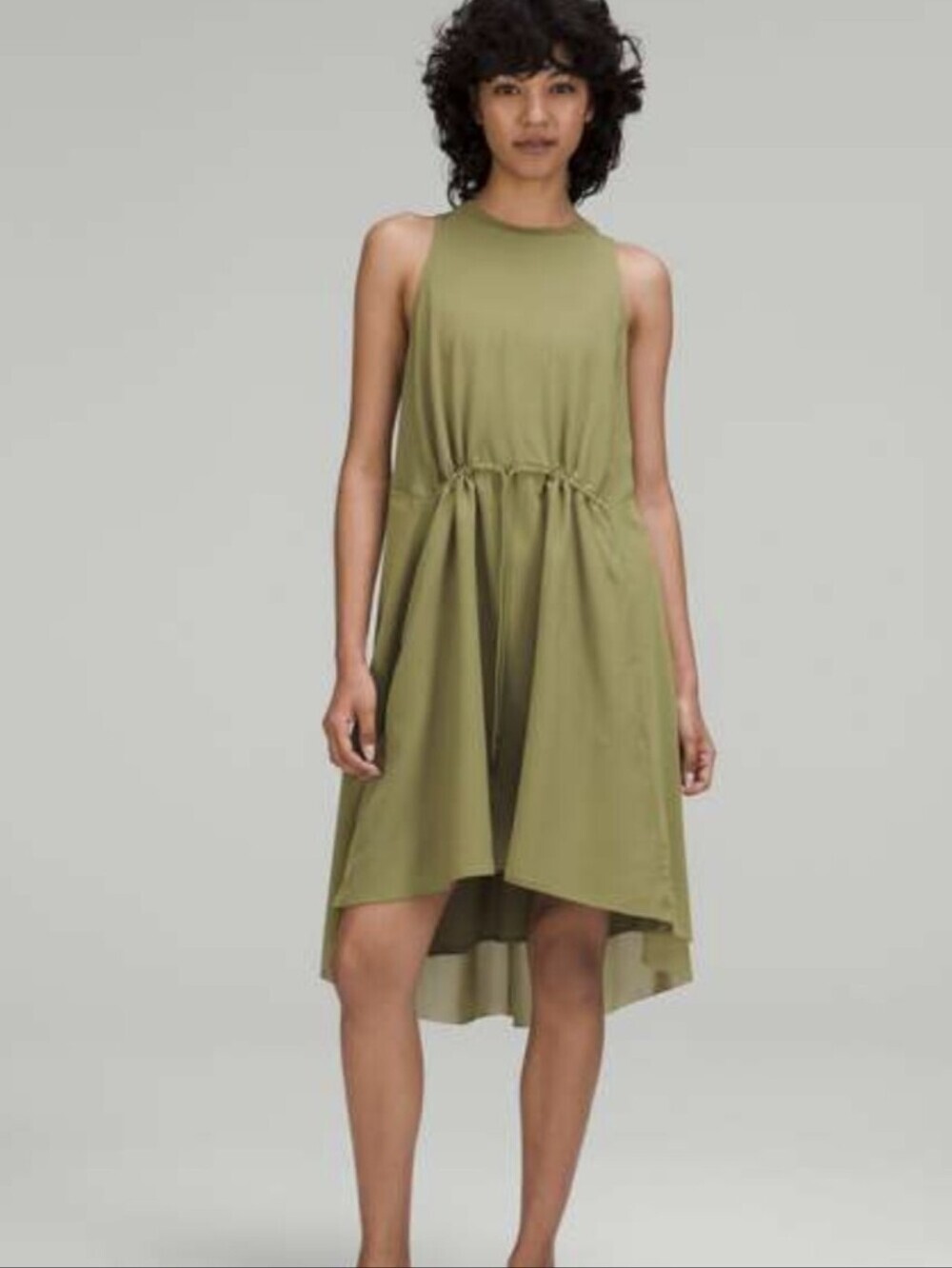 Lululemon Mesh Overlay High-Neck Dress Bronze Green